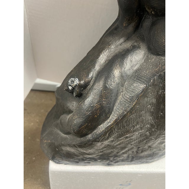 Stone Carver Emerging From the Stone Plaster Maquette For Sale - Image 10 of 12