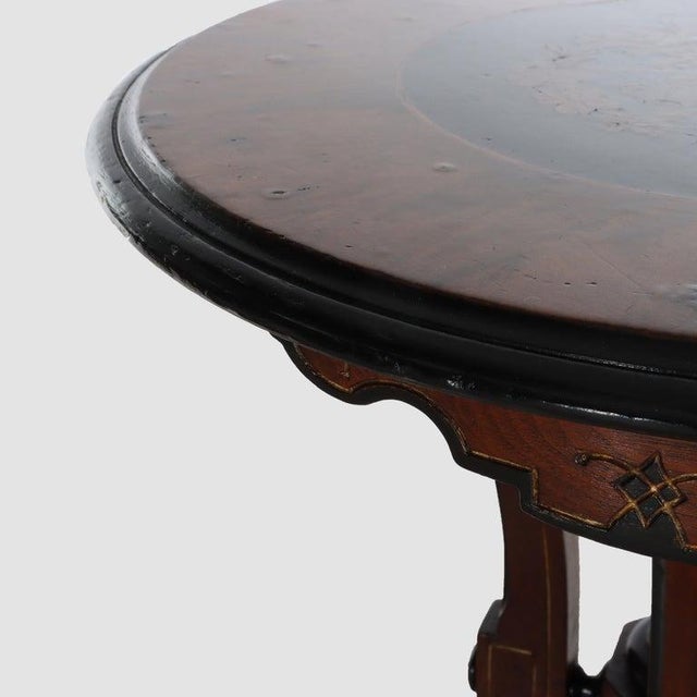 Pair Antique Renaissance Revival Ebonized & Inlaid Walnut & Burl Stands C1890 For Sale - Image 11 of 14