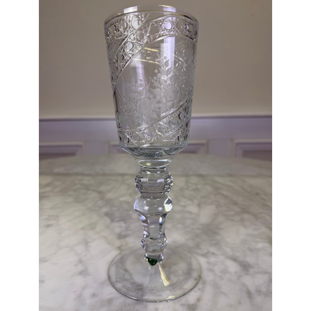 Elegant Modern Russian Crystal Peacock Goblet by Gran Saint Petersburg For Sale - Image 4 of 7