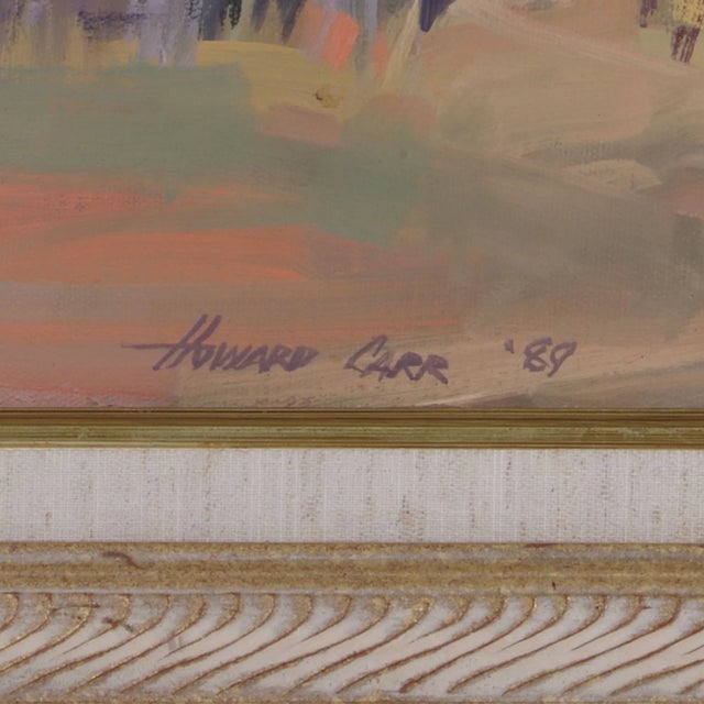 Howard Carr Ranch House and Field Oil Painting, Framed For Sale - Image 4 of 5