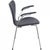 Arne Jacobsen 3207 seven armchair upholstered in original black essential leather, and with a chrome frame. The chair is...