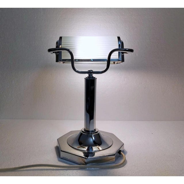 Art Deco Style Adjustable Bank Table Lamp, Taiwan, 1980s For Sale - Image 9 of 11