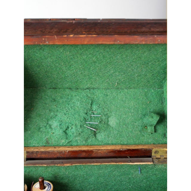 Antique Folk Art Log Cabin Sewing Box For Sale - Image 14 of 17