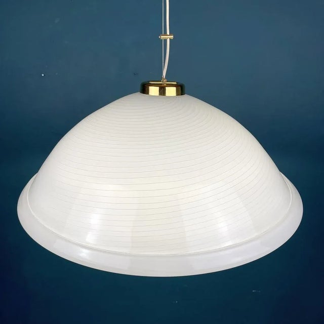 Large Italian Swirl Murano Glass Pendant Lamp, 1980s For Sale - Image 13 of 14