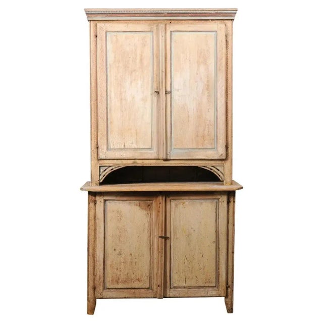 Swedish 1780s Gustavian Period Two-Part Tall Cabinet with Original Paint For Sale - Image 13 of 13