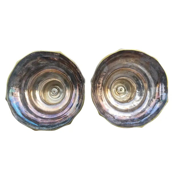 Mid 18th Century Louis XV Silvered Brass Candlesticks - a Pair For Sale - Image 5 of 6