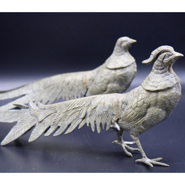 Large Italian Silver Plate Pheasant Figurines a Pair Chairish
