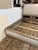 Queen Size Restoration Hardware Maison Fabric Panel Bed Frame, Antique Oak Finish For Sale - Image 12 of 12