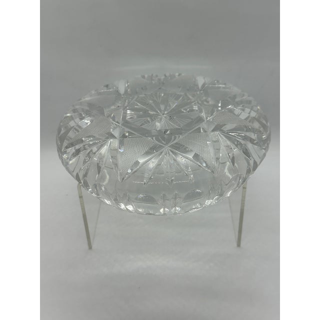 Glass Cut Crystal Glass Ashtray From Italy For Sale - Image 7 of 9