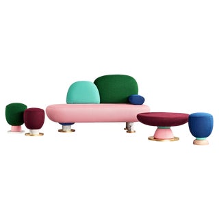 Toadstool Collection Ensemble Sofa with Table and Puffs by Pepe Albargues, Set of 5 For Sale