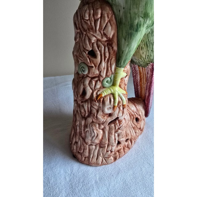 Green Vintage Mottahedeh Porcelain Colorful Bird Parrot Phoenix Figure Statue, Made in Italy For Sale - Image 8 of 10