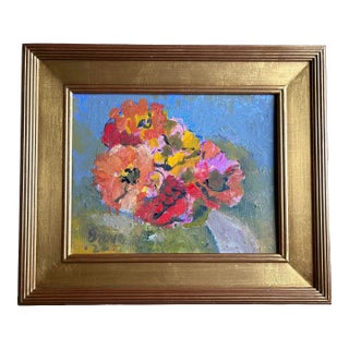 Original Impressionist Oil Painting on Canvas of Floral Still Life by Margaret Grove For Sale