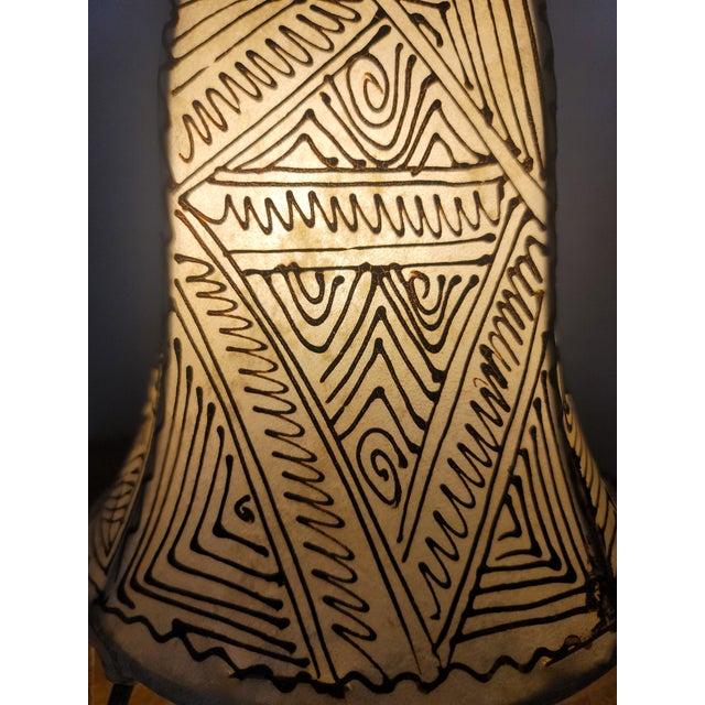 Metal Contemporary 14" Bell Shape Black and White Moroccan Traditional Henna Lamp For Sale - Image 7 of 8
