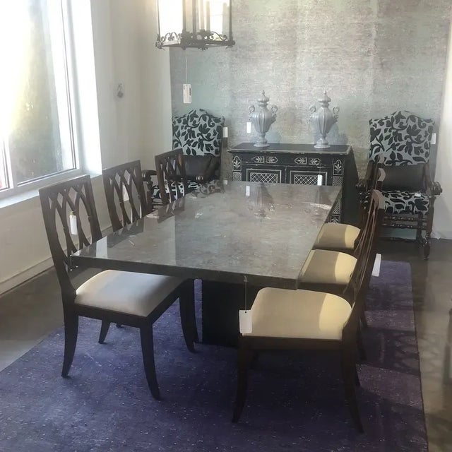 Wood 1990s Italian Contemporary Stone Dining Table For Sale - Image 7 of 13