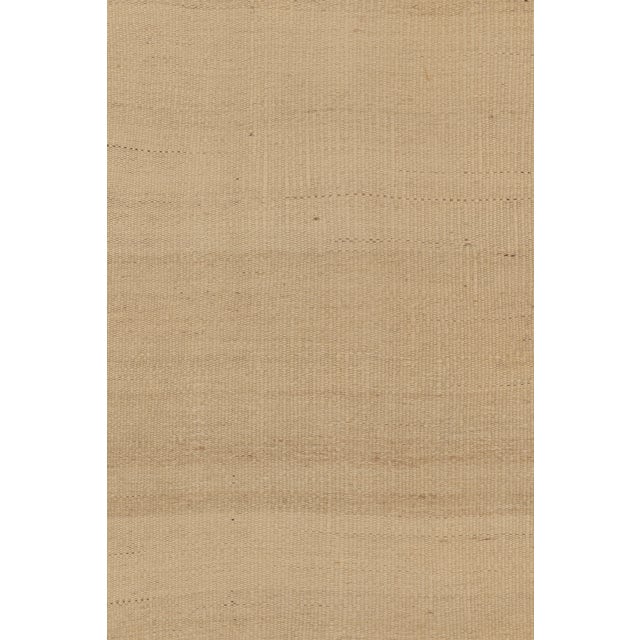 Contemporary Rug & Kilim's Contemporary Minimalist Rez Kilim Runner in Soft Beige Hues For Sale - Image 3 of 9