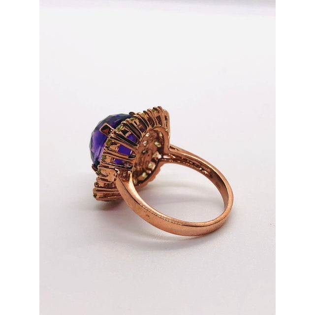 Bochic Capri Vintage 18K Gold & Silver Multi-Gem Ring with Amethyst, Circa 1990 For Sale - Image 10 of 11