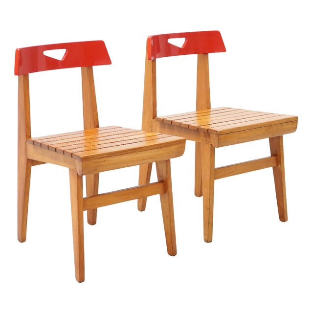 Red Chair by Lucien Engels for Home Emile Vandervelde II, Belgium, 1954 For Sale