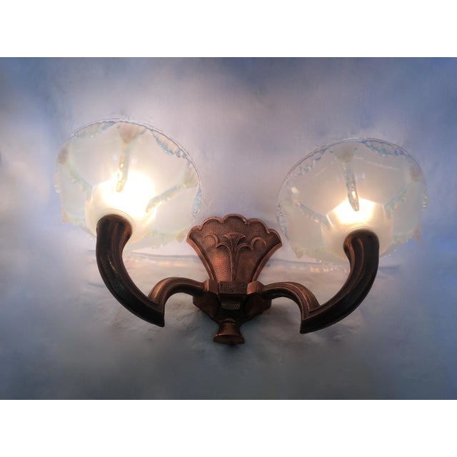 1940s French Art Deco Wall Lights, 1940s, Set of 2 For Sale - Image 5 of 9