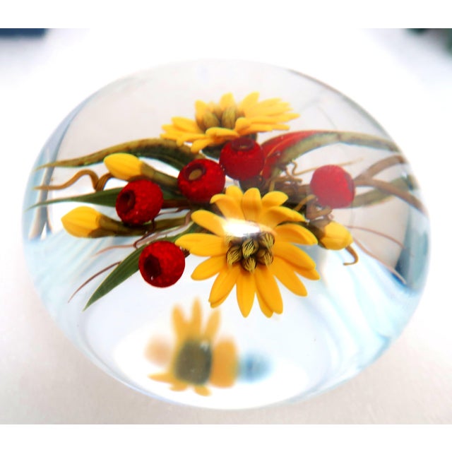 Glass Chris Buzzini (American B. 1949) -One of a Kind Magnificent Paperweight From the Widely Acclaimed Glass Artist Extraordinaire For Sale - Image 7 of 18