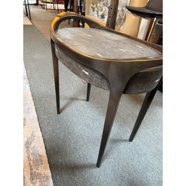 R & Y Augousti Black Shagreen Side Tables, Pair For Sale - Image 11 of 12