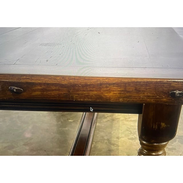 Farmhouse 1890's English Oak Refractory Farm Table For Sale - Image 3 of 8