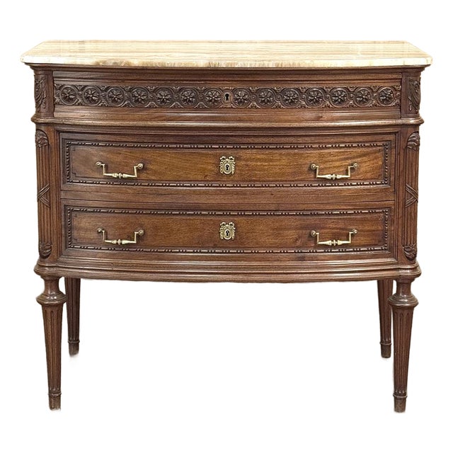19th Century French Louis XVI Walnut Commode For Sale