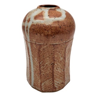 Mid 20th Century Studio Pottery Chevron Pattern Pot For Sale