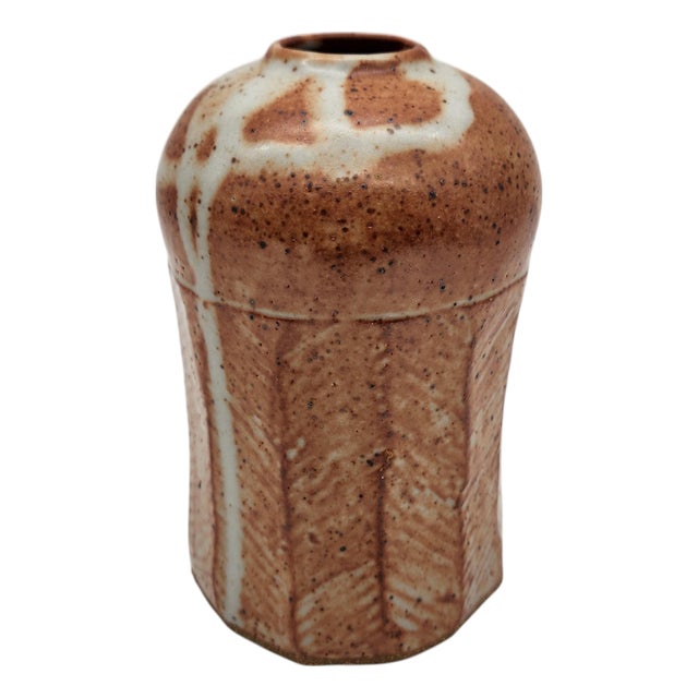 Mid 20th Century Studio Pottery Chevron Pattern Pot For Sale