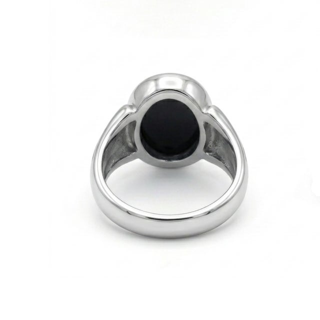 Not Yet Made - Made To Order Black Onyx Signet Ring, Black Gemstone Ring for Men, Size 7 For Sale - Image 5 of 5