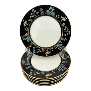 1970s Fitz & Floyd "Chinoiserie" Salad Plate Set of 7