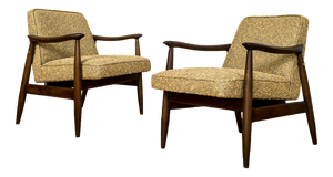 Vintage GFM87 Lounge Chairs in Kvadrat Fabric by Juliusz Kędziorek, 1960s, Set of 2