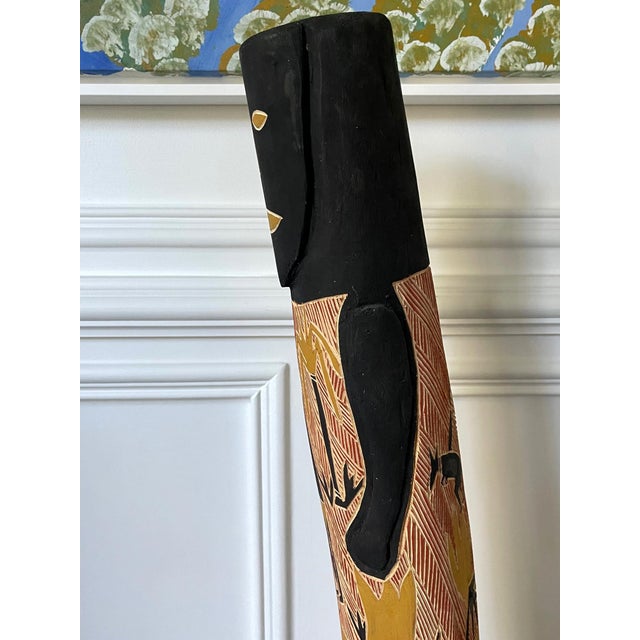Australian Aboriginal Carved Ancestor Figure with Ochre Paint For Sale - Image 13 of 14