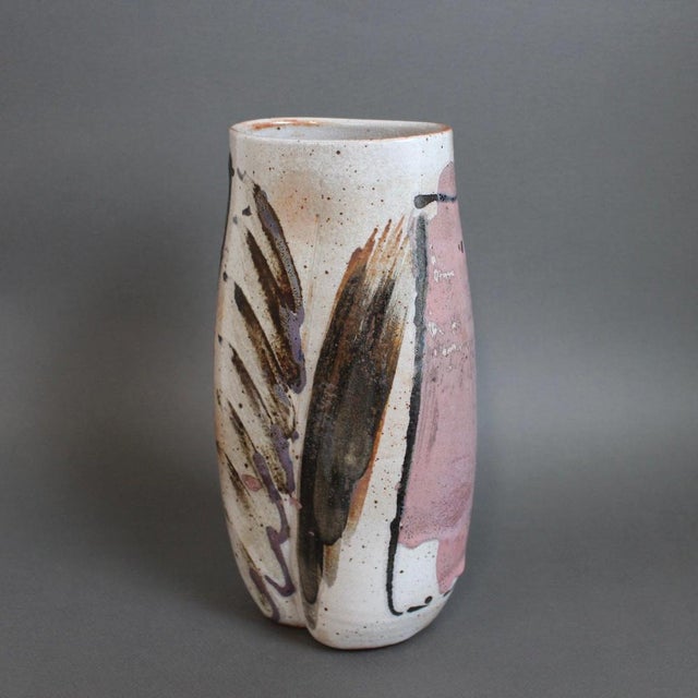 Vintage French Ceramic Flower Vase, 1990s For Sale - Image 3 of 18