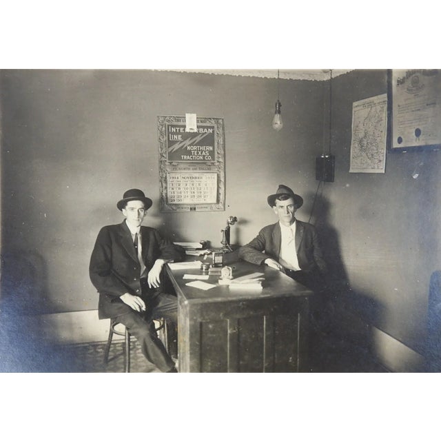 American 1914 Northern Texas Traction Co Streetcar Office Photograph For Sale - Image 3 of 3