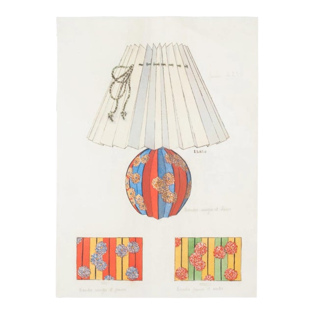 Unknown - Lamp and Decoration - Original ink and Watercolor - 1890s For Sale