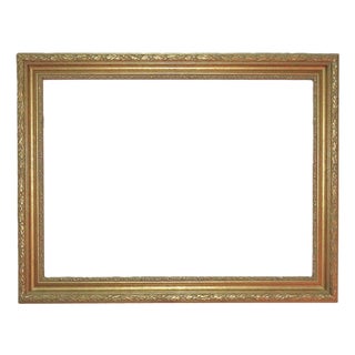 Vintage Gilt Wood & Gesso Picture Frame Fits 23 1/4" X 31 3/4" Rabbet Opening For Sale
