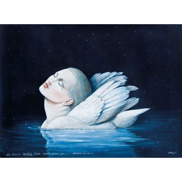 Early 21st Century Rafal Olbinski, La Blanche Ophélia, Oil on Canvas, 2022 For Sale - Image 5 of 5