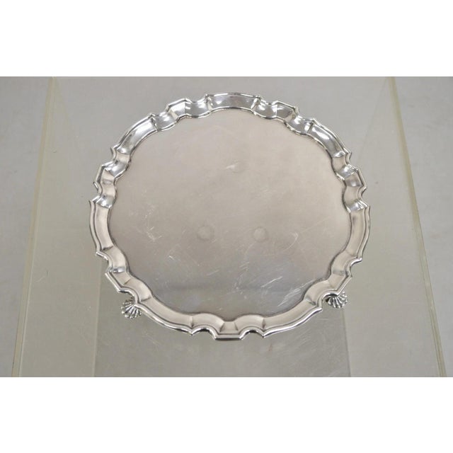 Silver Vintage Simeon Soumain Repro for Met Silver Plated Salver Tray by Gorham Engraved For Sale - Image 8 of 12