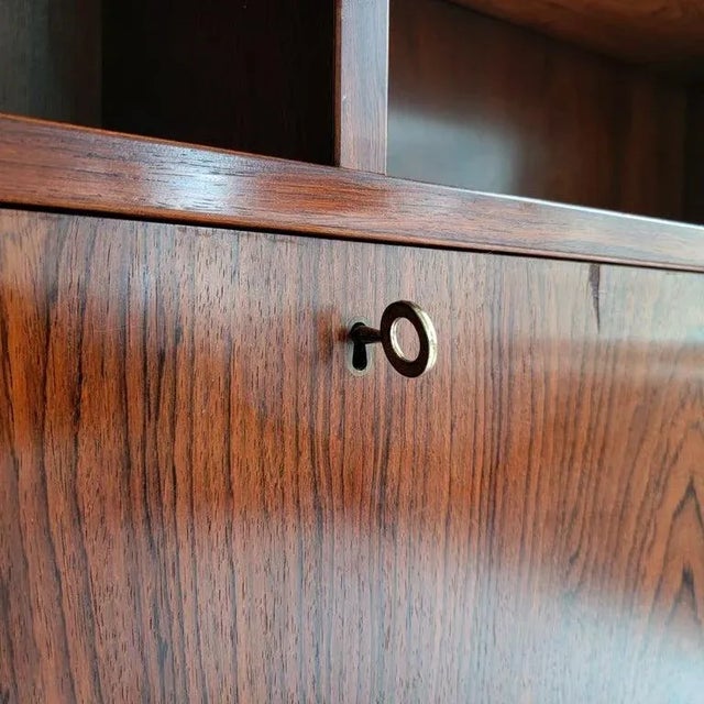 1960s Poul Hundevad Rosewood Secretary Cabinet For Sale - Image 9 of 12