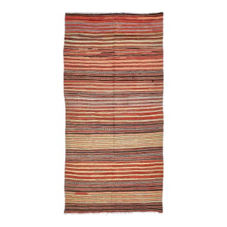 Mid 20th Century Striped Vintage Turkish Kilim Rug For Sale