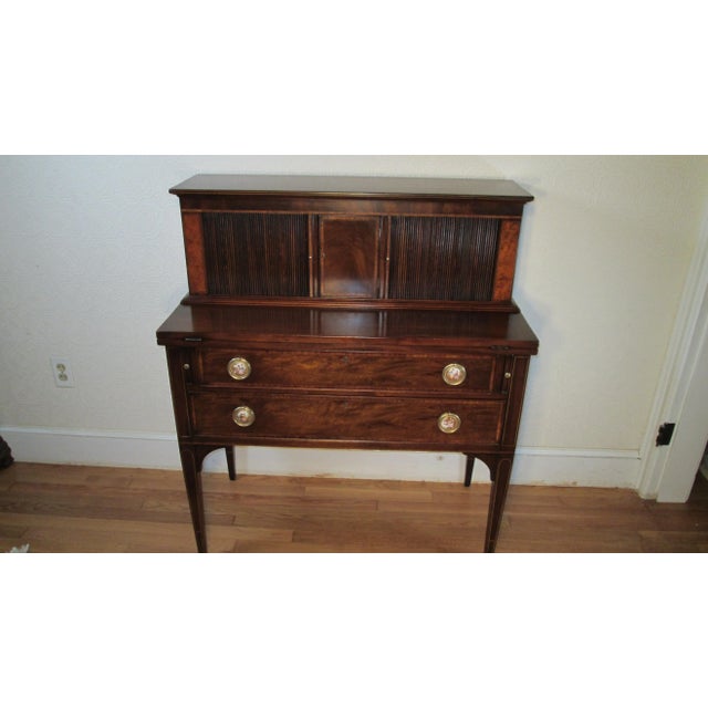 1940s Mahogany Tambour Desk Made by Beacon Hill of Boston For Sale - Image 9 of 11