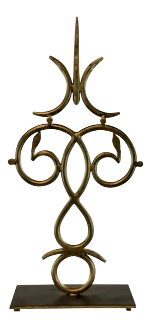 Modern Burnished Gold Metal Sculpture