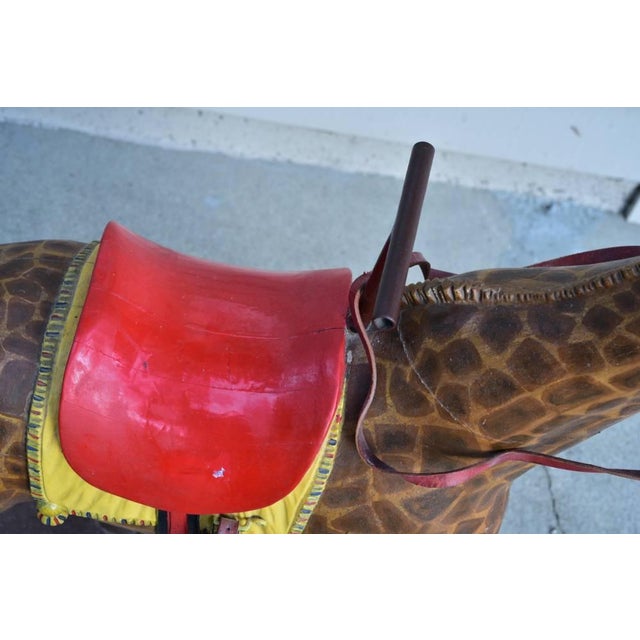 Yellow Rare French Diminutive Carved Carousel Giraffe, Circa 1930 For Sale - Image 8 of 11