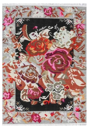 Bessarabian Style Floral Flat Kilim Rug