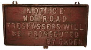 19th Century Rustic English Private Land Owners Trespassers Sign, 1880s
