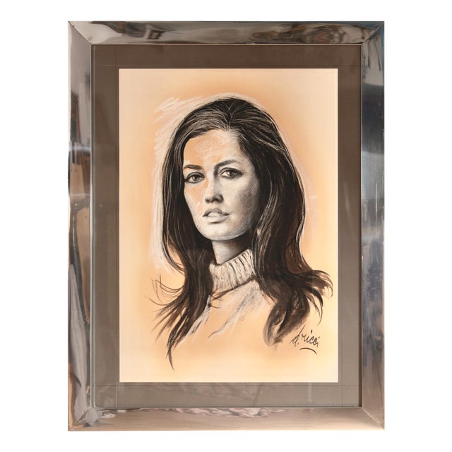 Dante Ricci, Portrait, 1970s, Mixed Media For Sale