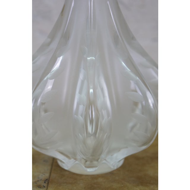 Lalique France Crystal Marie Claude Soliflore Frosted Etched Crystal Vase 14" For Sale - Image 6 of 14