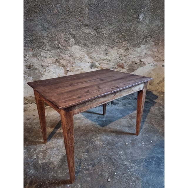 Antique French Table with Drawer, 1920 For Sale - Image 4 of 14