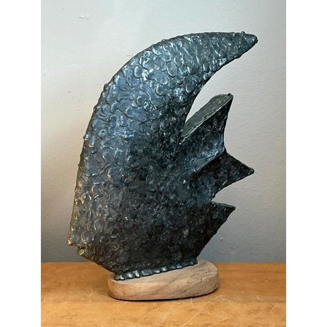 Vintage Plaster Textured Abstract Fish Sculpture For Sale - Image 9 of 12