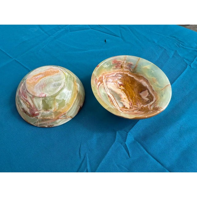 Pair of 4" Diameter Onyx Bowls For Sale - Image 4 of 6